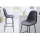 Designová barová židle Scandinavia Samt Gold - šedá