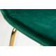 Dizajnová barová stolička Scandinavia Samt Gold - zelená