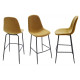 Dizajnová barová stolička Scandinavia Samt Gold - žltá