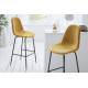 Dizajnová barová stolička Scandinavia Samt Gold - žltá