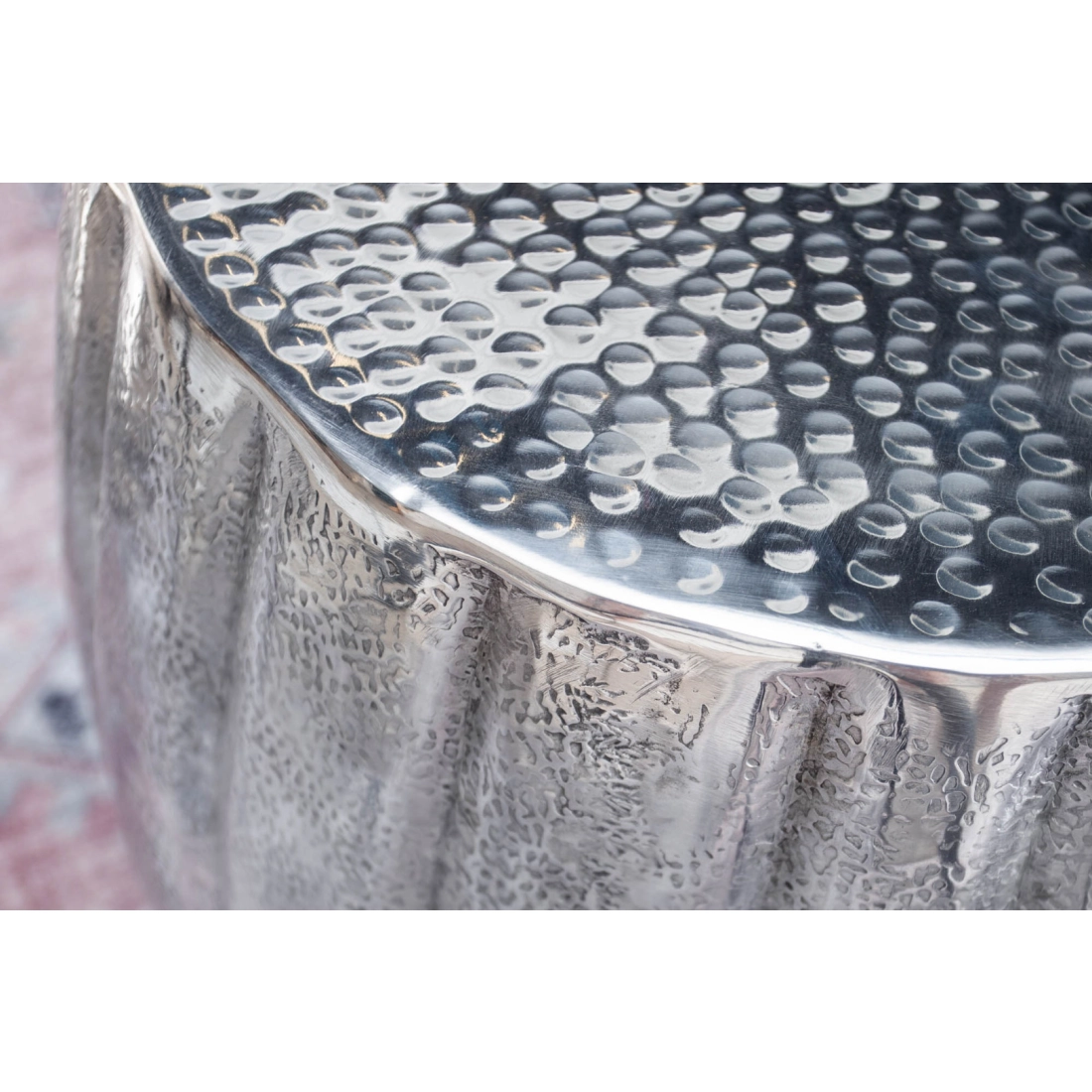 Designový odkládací stolek Marrakesch - 42 cm stříbrný