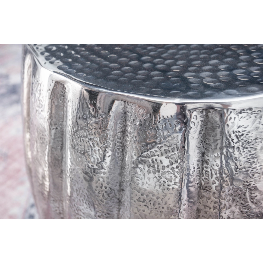 Designový odkládací stolek Marrakesch - 42 cm stříbrný