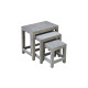 Dřevěný odkládací stolek Akazia - šedý, set 3 ks