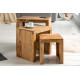 Dřevěný odkládací stolek Mango natur - set 3 ks