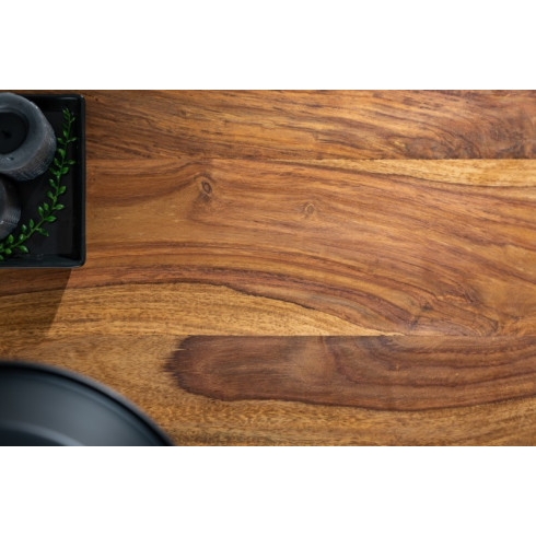 Konferenční stolek Elements- set 2 ks - masiv, černý rám