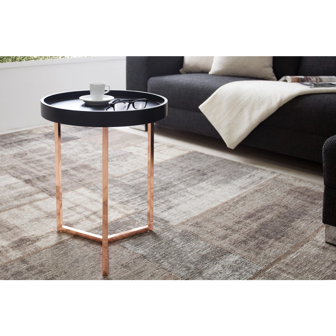 Štýlový konferenčný stolík Modul - odnímateľný, 40 cm čierny