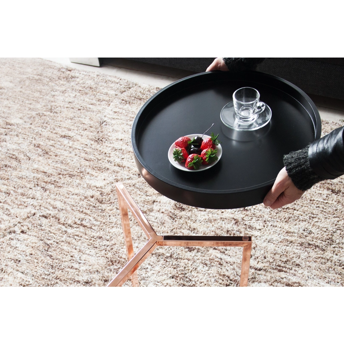 Štýlový konferenčný stolík Modul - odnímateľný, 40 cm čierny