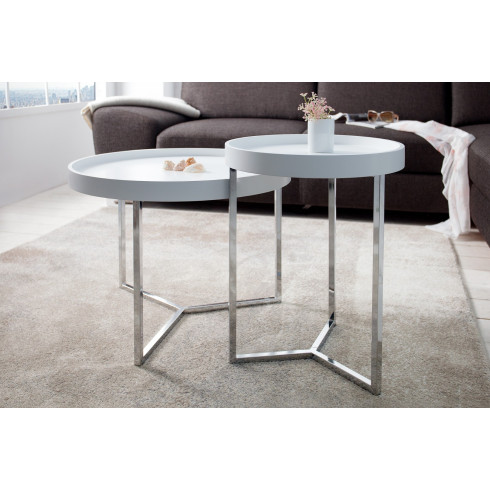 Štýlový konferenčný stolík Modul - odnímateľný, 40 cm biely