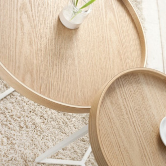 Štýlový konferenčný stolík Modul - odnímateľný, 40 cm biely dub