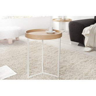 Štýlový konferenčný stolík Modul - odnímateľný, 40 cm biely dub