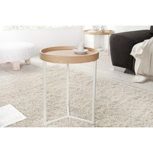 Stylový konferenční stolek Modul - odnímatelný, 40 cm bílý dub