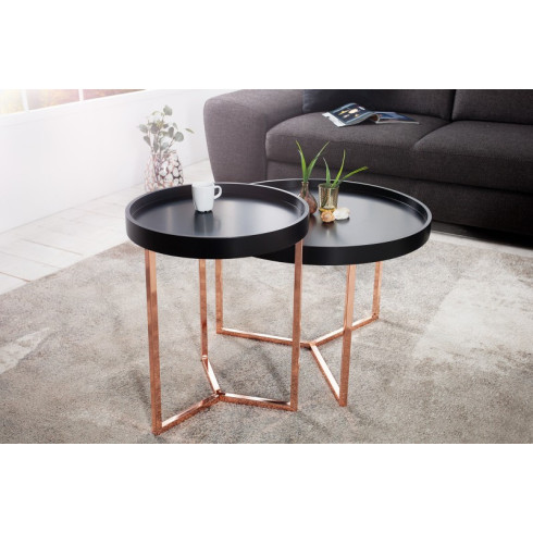 Štýlový konferenčný stolík Modular - odnímateľný, 60 cm čierny