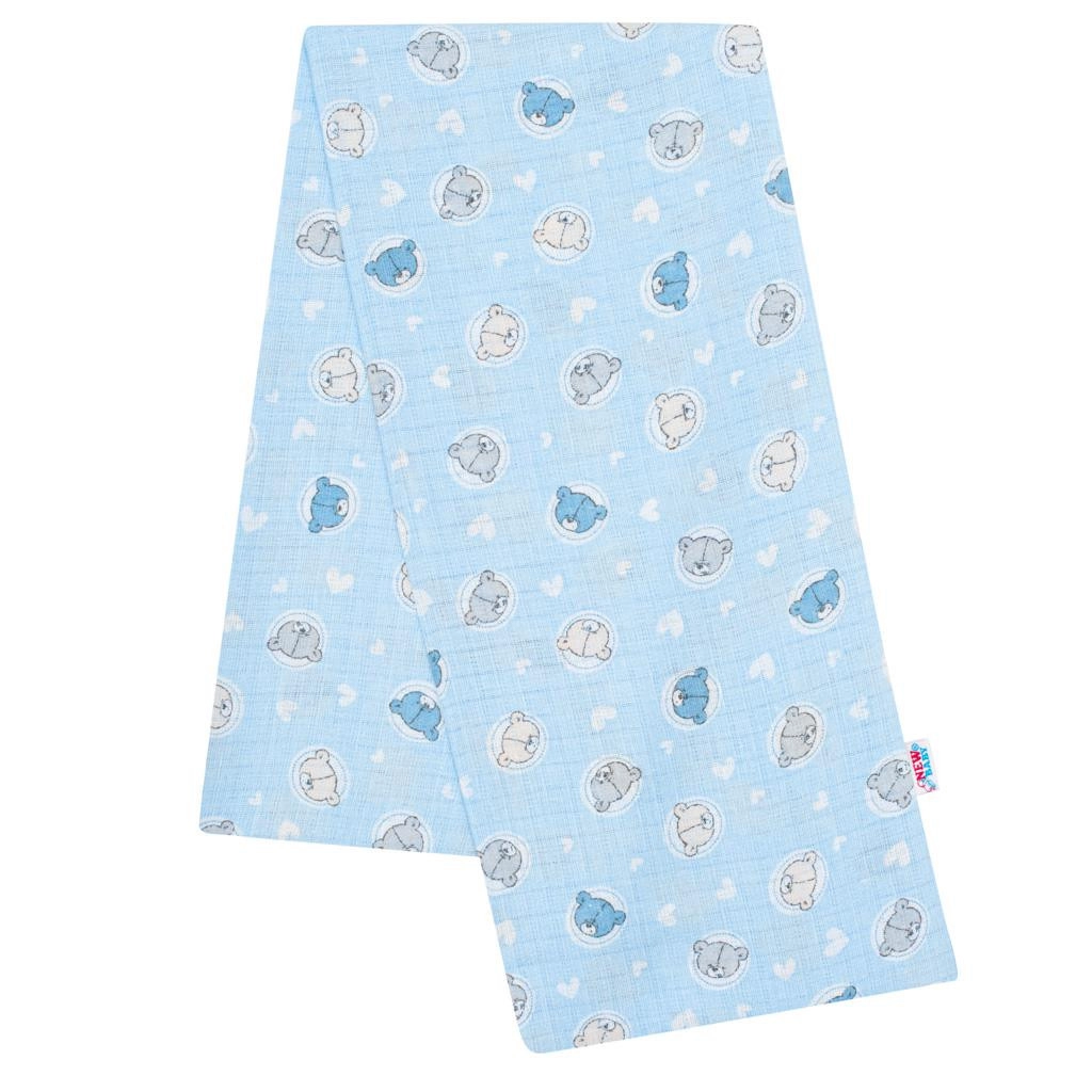 Bavlněná plenka s potiskem Medvídky - modrá