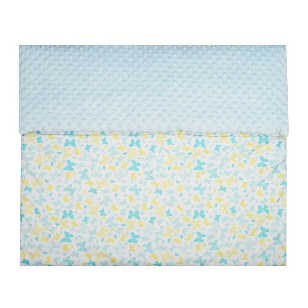 Detská deka z Minky s výplňou New baby - 80x102 cm motýle, modrá