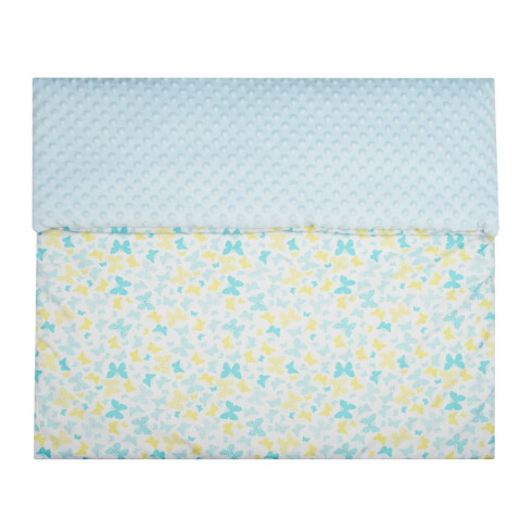 Detská deka z Minky s výplňou New baby - 80x102 cm motýle, modrá