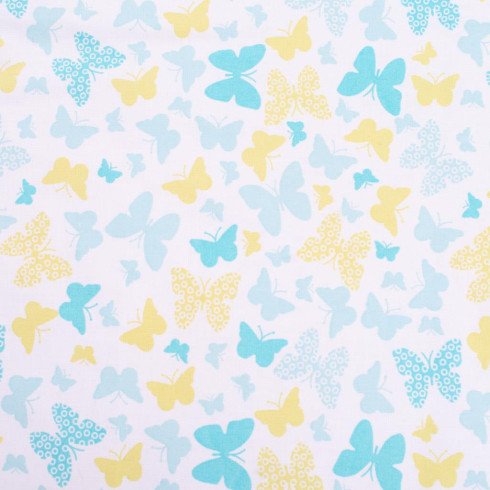 Detská deka z Minky s výplňou New baby - 80x102 cm motýle, modrá