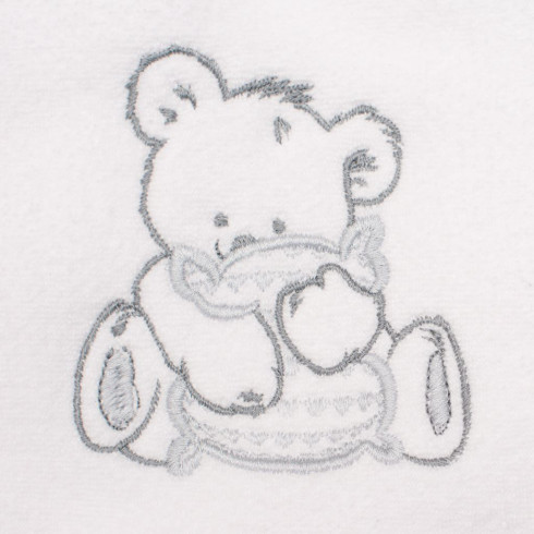 Detská froté osuška s výšivkou a kapuckou New baby 100x100 - biela