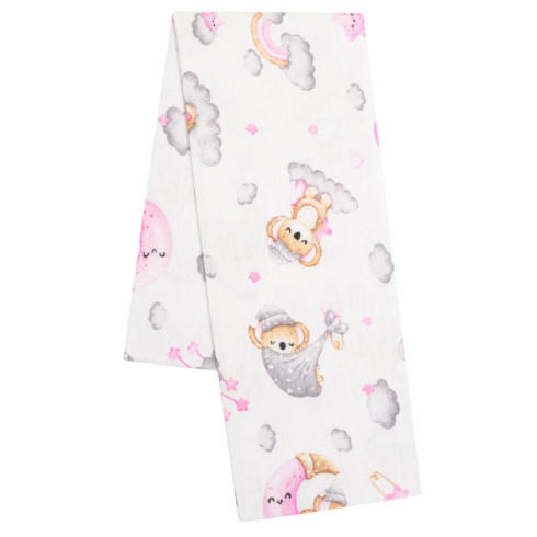 Flanelová plienka s potlačou Koala - ružová