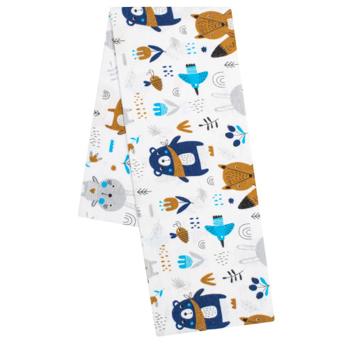 Flanelová plienka s potlačou Les - biela