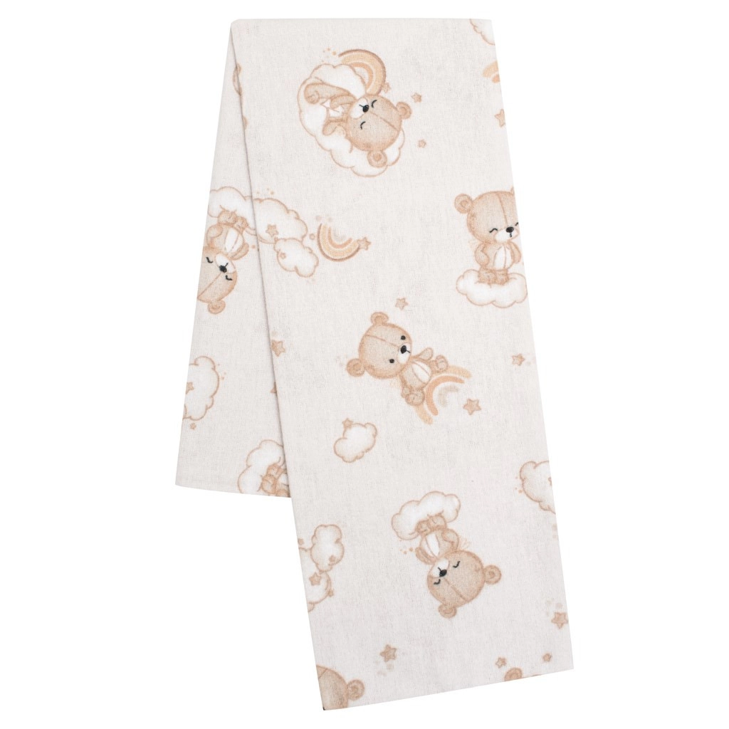 Flanelová plenka s potiskem Medvídek - béžová