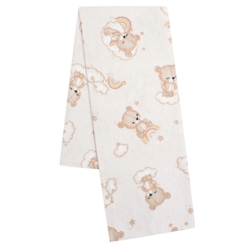 Flanelová plienka s potlačou Medvedík - béžová