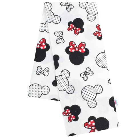 Flanelová plienka s potlačou Mickey & Minnie - biela