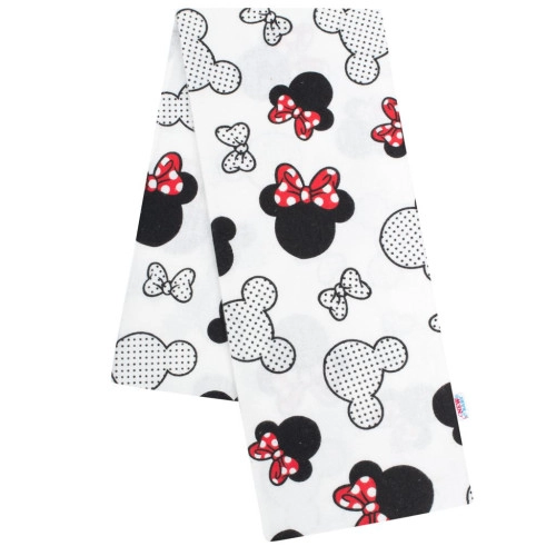 Flanelová plienka s potlačou Mickey & Minnie - biela