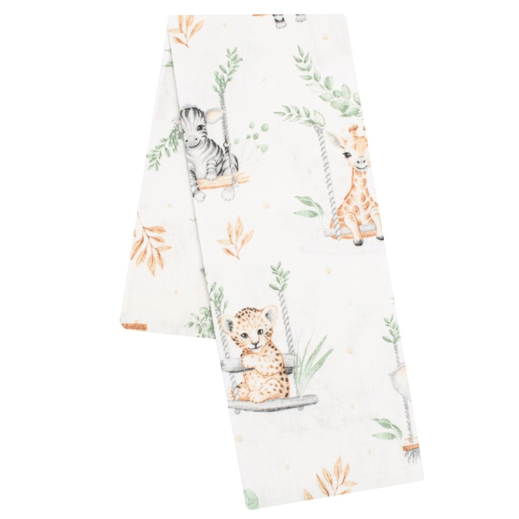 Flanelová plena s potiskem ZOO - béžová