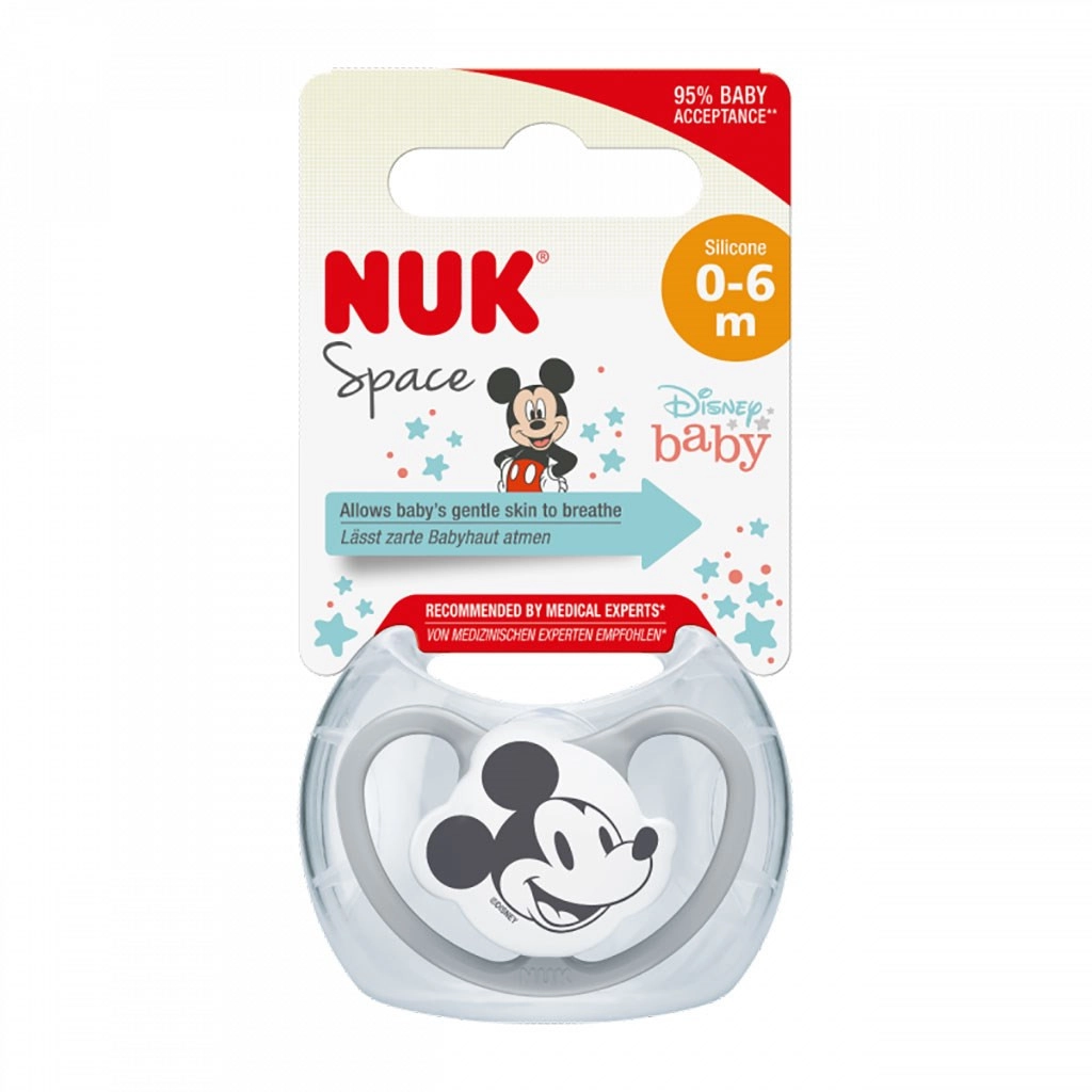 Dudlík Space Mickey Mouse 0-6m - šedý