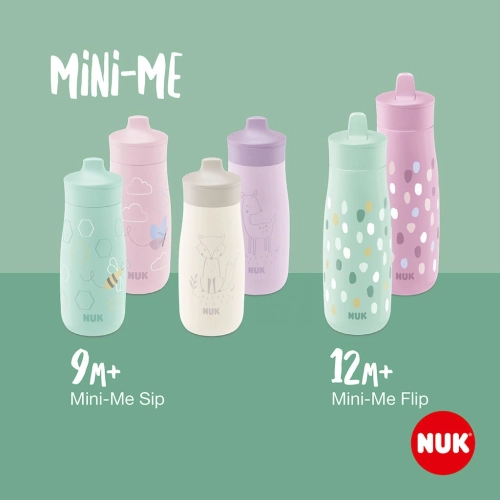 Detská fľaša Nuk Mini-Me sip nerezová - 9+m, 300 ml - bežová
