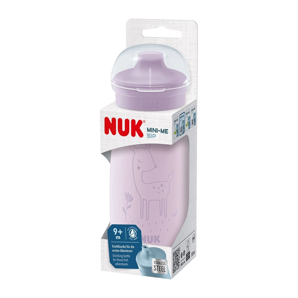Dětská láhev Nuk Mini-Me sip nerezová - 9+m, 300 ml - fialová