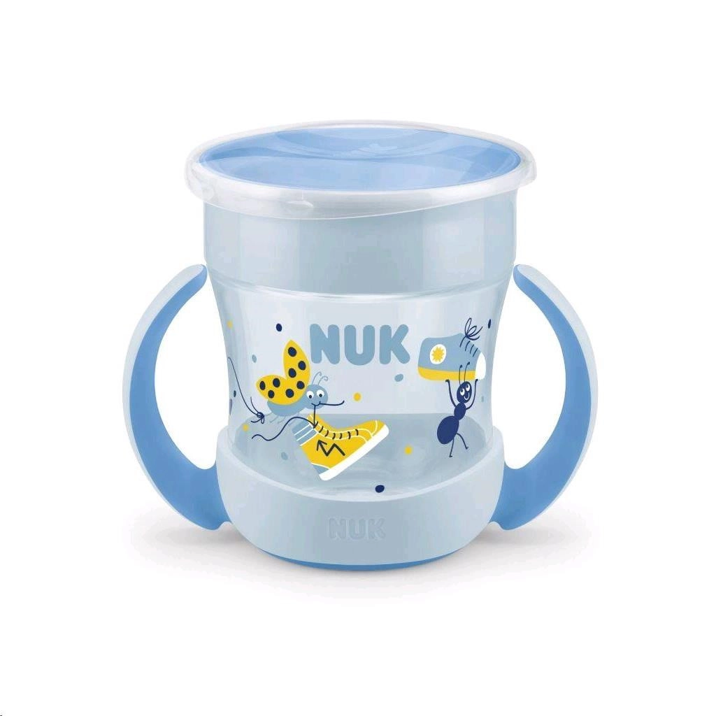 Dětský hrneček Mini Magic Nuk 360° s víčkem - modrý