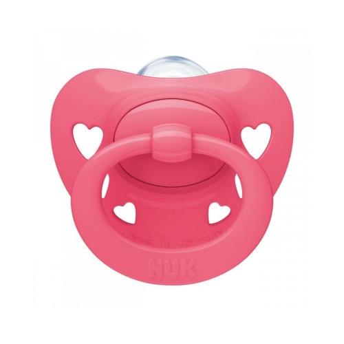 Dojčenský cumlík 6-18 m - ružové srdcia