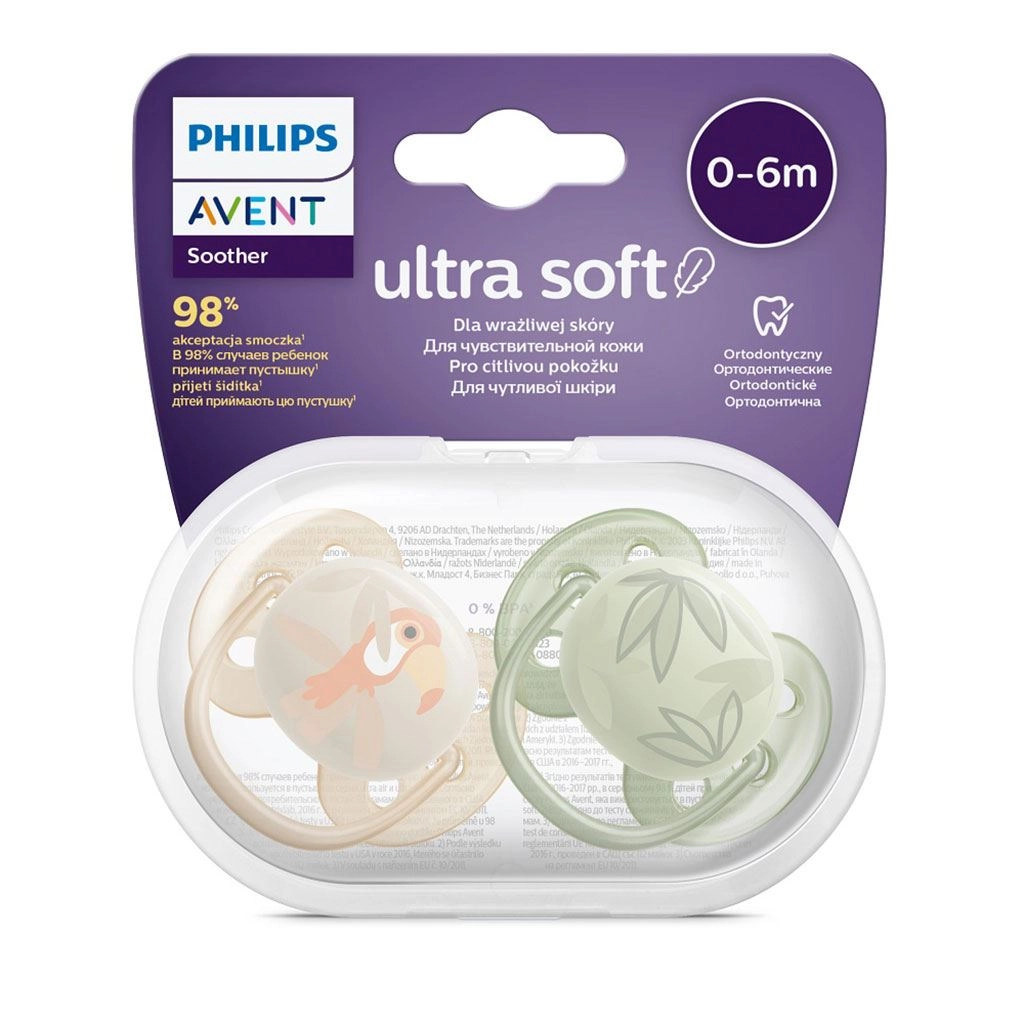 Dudlík Ultrasoft Premium AVENT zvířata 0-6 měsíců 2 ks