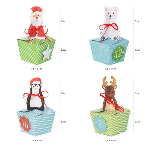 Adventni koledar škatlice DIY, 24 kosov