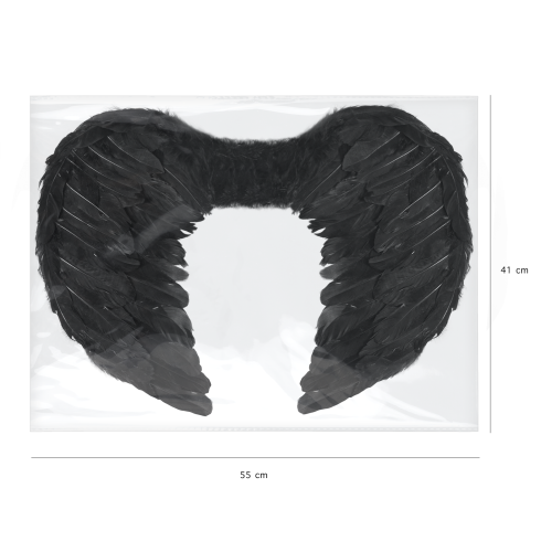 Črna angelska krila 54 × 37 cm