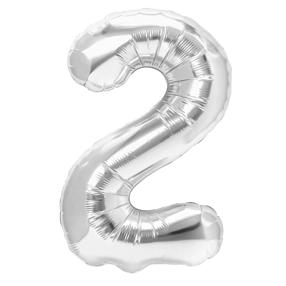 Balon folie aniversar cifră 2, argintiu, 40 cm