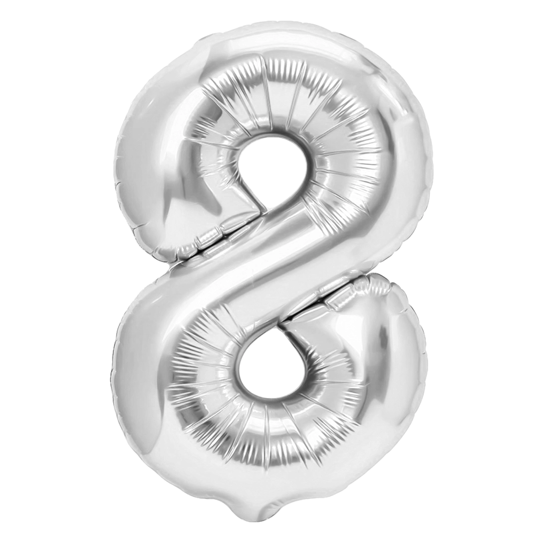 Fólia lufi születésnapi szám 8 ezüst, 40 cm