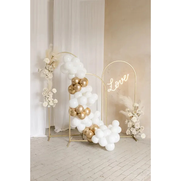 Ghirlandă de baloane alb-aurie, 200 cm