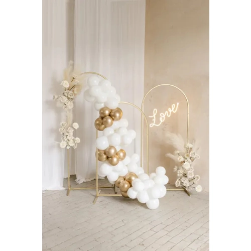 Balonska girlanda belo-zlata, 200 cm