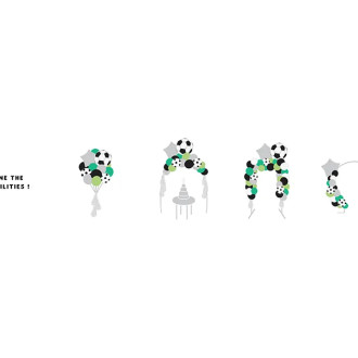 Balonska girlanda Nogomet velika, mešanica barv 150 x 126 cm