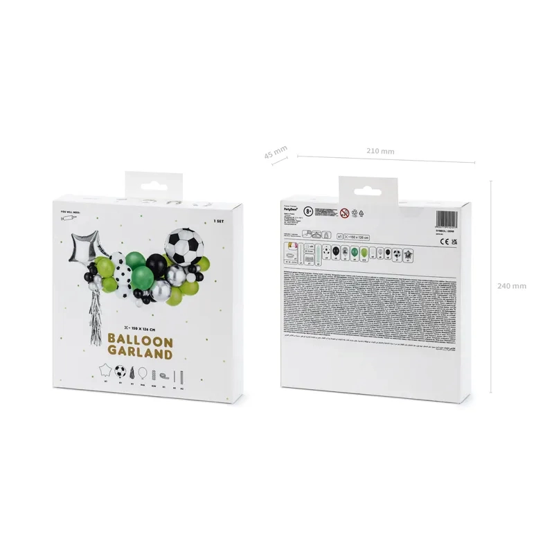 Ghirlandă de baloane Fotbal, mare, mix de culori, 150x126 cm