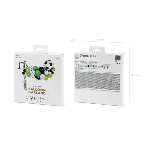 Balonska girlanda Nogomet velika, mešanica barv 150 x 126 cm