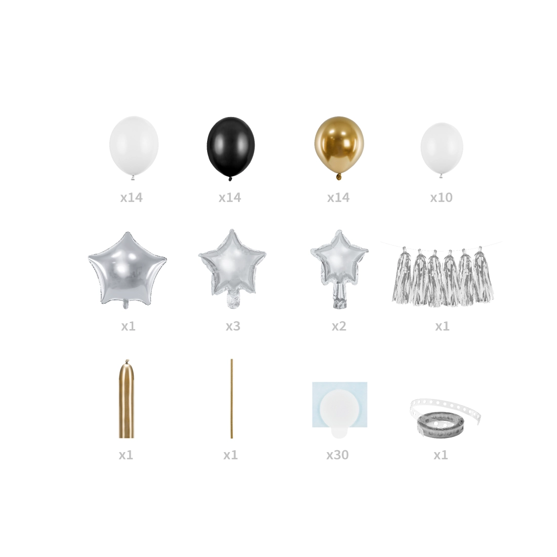 Ghirlandă cu baloane Stele mix 167x135 cm