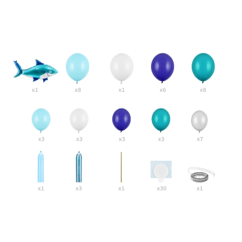 Ghirlandă din baloane Rechin albastru 150x95 cm