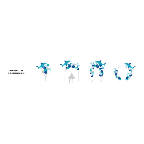 Balonska girlanda Morski pes modra 150 x 95 cm