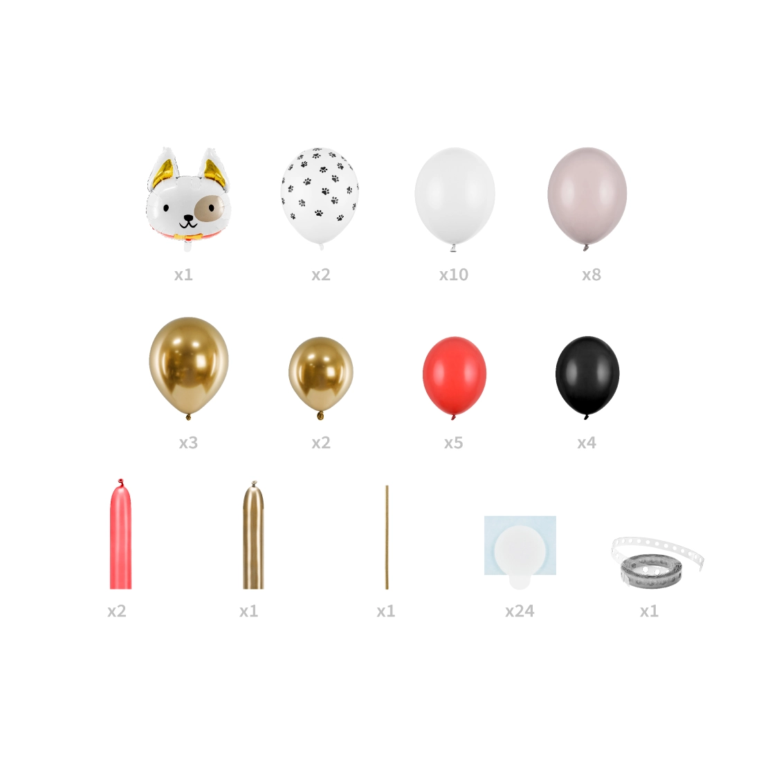 Buchet de baloane Cățeluș, mix, 83x155 cm