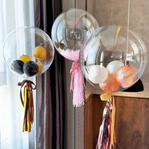 Balóny Bobo 20 cm - priehľadné latexové balóny na výzdobu 50 ks