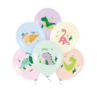 Barvni baloni Dinozaver 30 cm, 6 kos