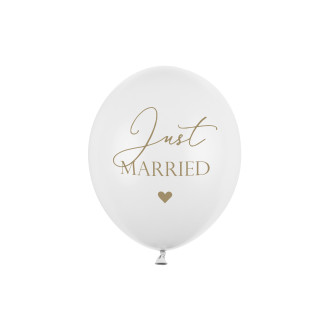 Just Married lufik, 30 cm, 50 db – fehér